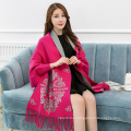 2017 winter solid color fake cashmere jacquard sleeve shawl india pashmina scarves pashmina ponchos